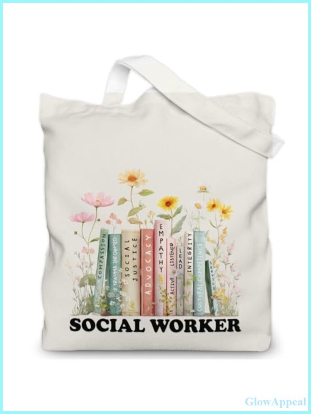 Canvas Tote Bag Social Worker Gift Women Lightweight Foldable 12x17